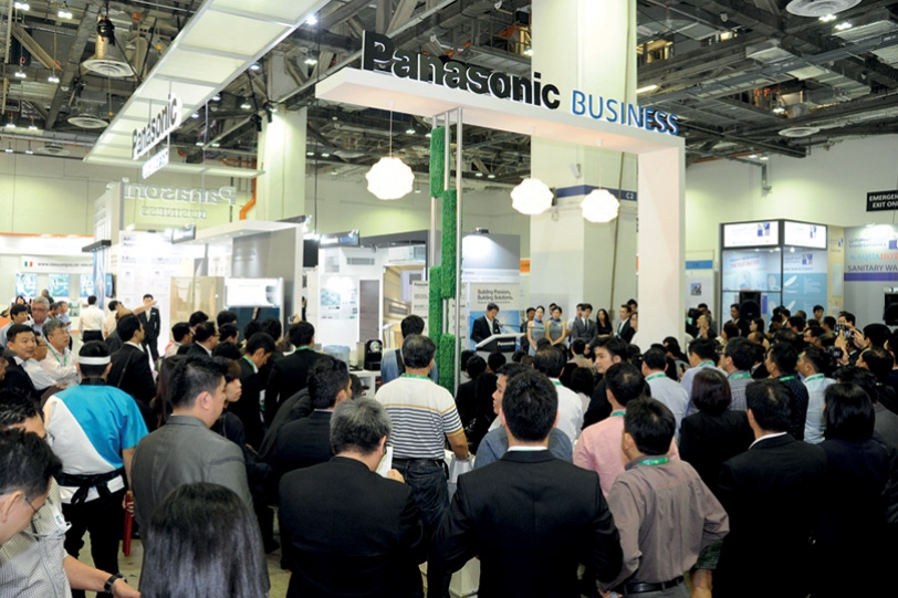 Trade visitors at the Building and Construction Authority&rsquo;s booth